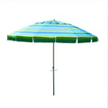 Impact Canopy 8' Beach Umbrella, Uv Protected, Vented, Tilt Pole, Sand Anchor, Carry Bag, Blue/Green