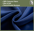Pi Blackout French Door Curtain,Door Window Shade Privacy Thermal Insulated Long Door Curtain For Glass Door/Sliding Door/Tie Up Shade 1 Panel (W34Xl80,Navy)