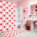 JarThenaAMCS 4Pcs Valentine s Day Bathroom Set Pink Red White Heart Non-Slip Bath Mat U-Shaped Toilet Rug Toilet Lid Cover Show