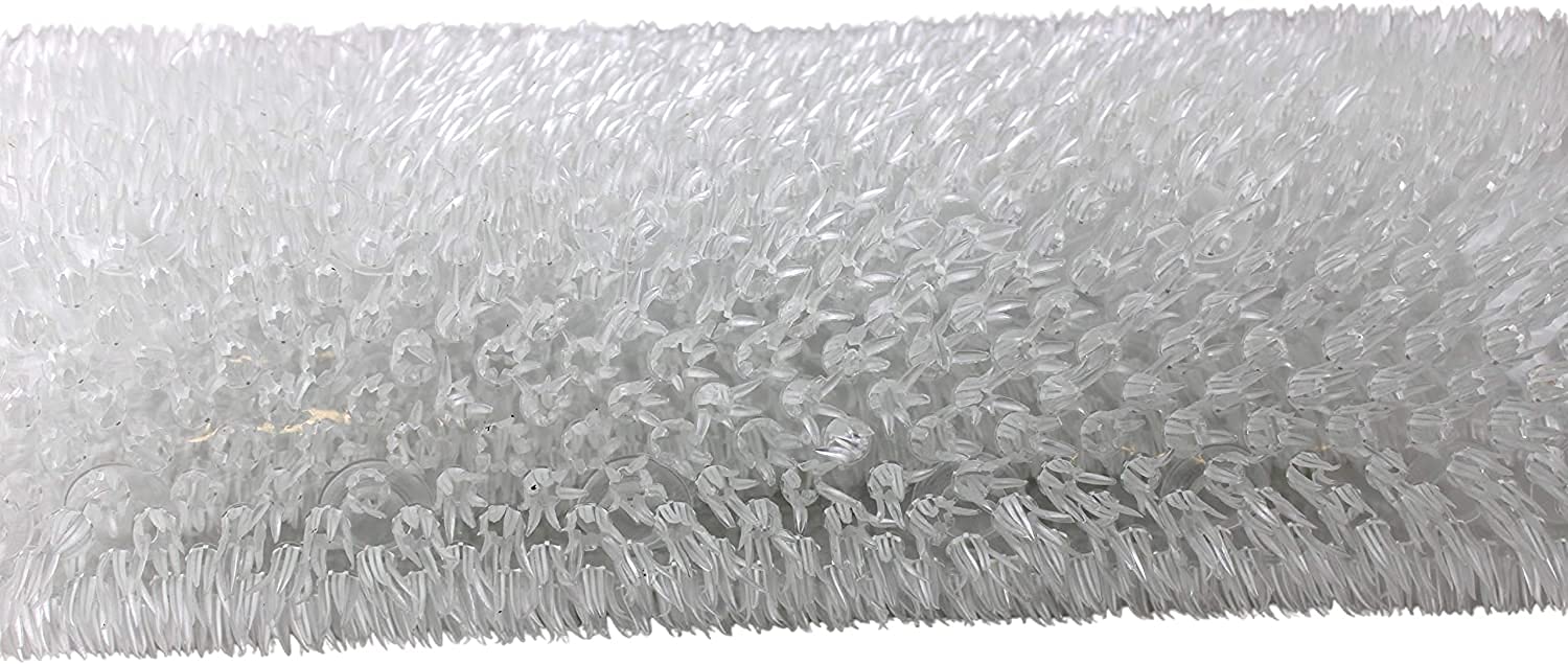 Grass Textured Spa Quality Foot Scrubber Bathroom Tub & Bath Mat Anti-Slip 24.5' X 13.5' (Clear)