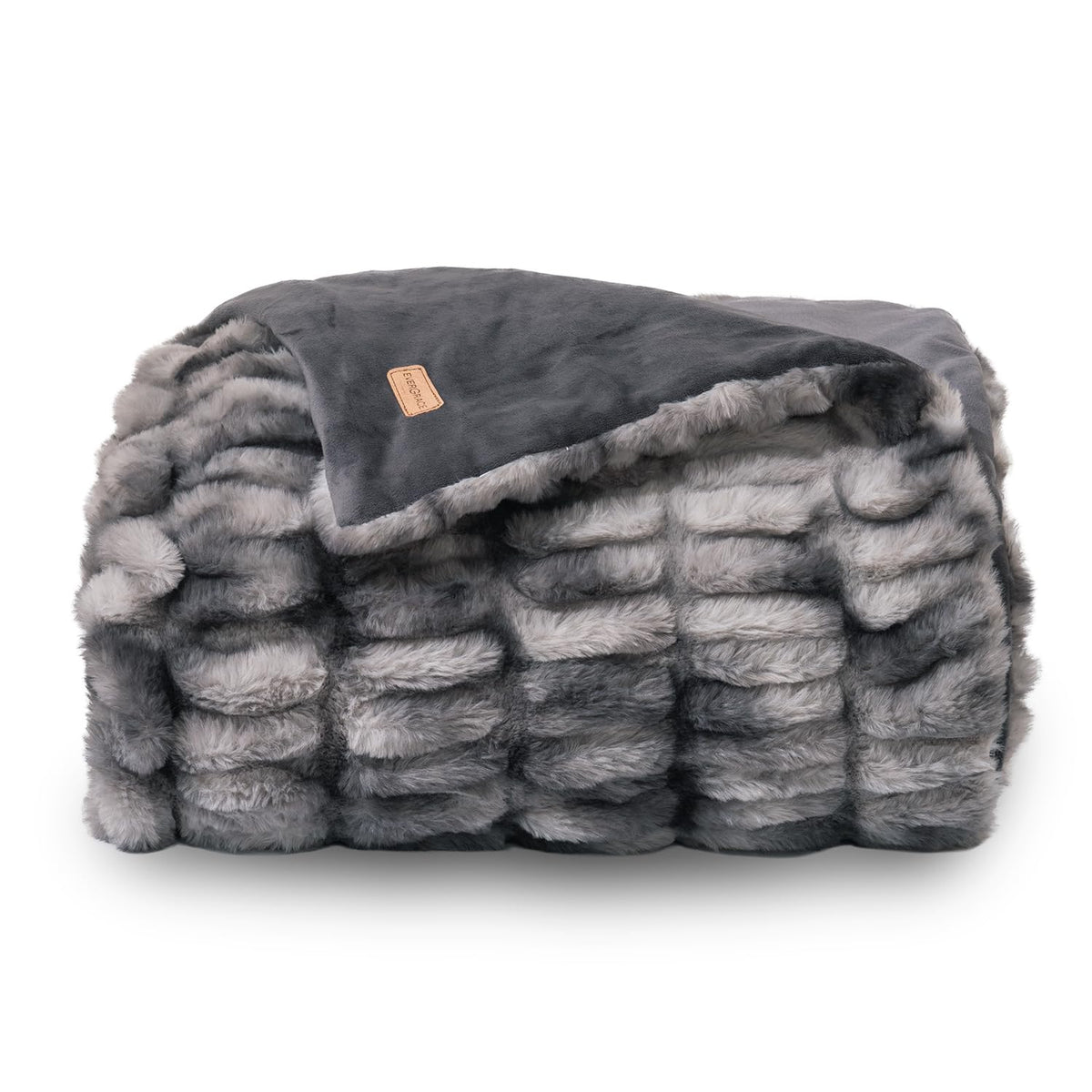 Evergrace Faux Rabbit Fur Throw Blanket, Luxurious Soft Bubble Fluffy Blanket, Ruched Cozy Fuzzy Throw Blankets 50X60 In, Plush