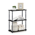 Furinno Turnntube 3Tier Compact Multipurpose Shelf Display Rack With Classic Tube, Black/Grey