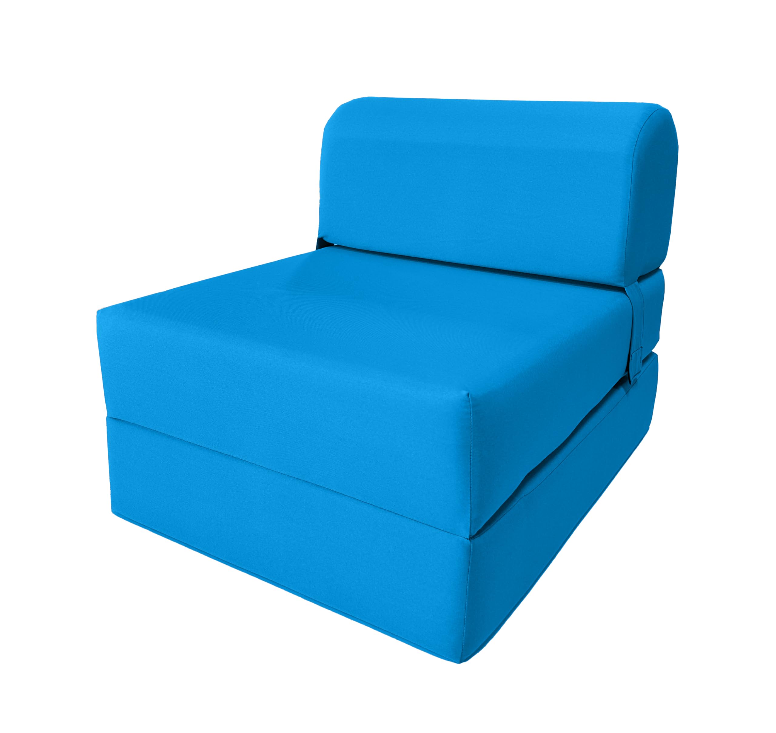 D&D Futon Furniture Sleeper Chair Folding Bed, Studio Sofa Guest Folded Mattress, High Density Foam (70 X 24 X 6, Turquoise)
