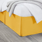 Nestl Yellow Twin Bed Skirt - Twin Size Bed Skirt 14 Inch Drop - Brushed Microfiber Bed Skirts - Hotel Quality Pleated Bed Skirt - Shrinkage & Fade Resistant