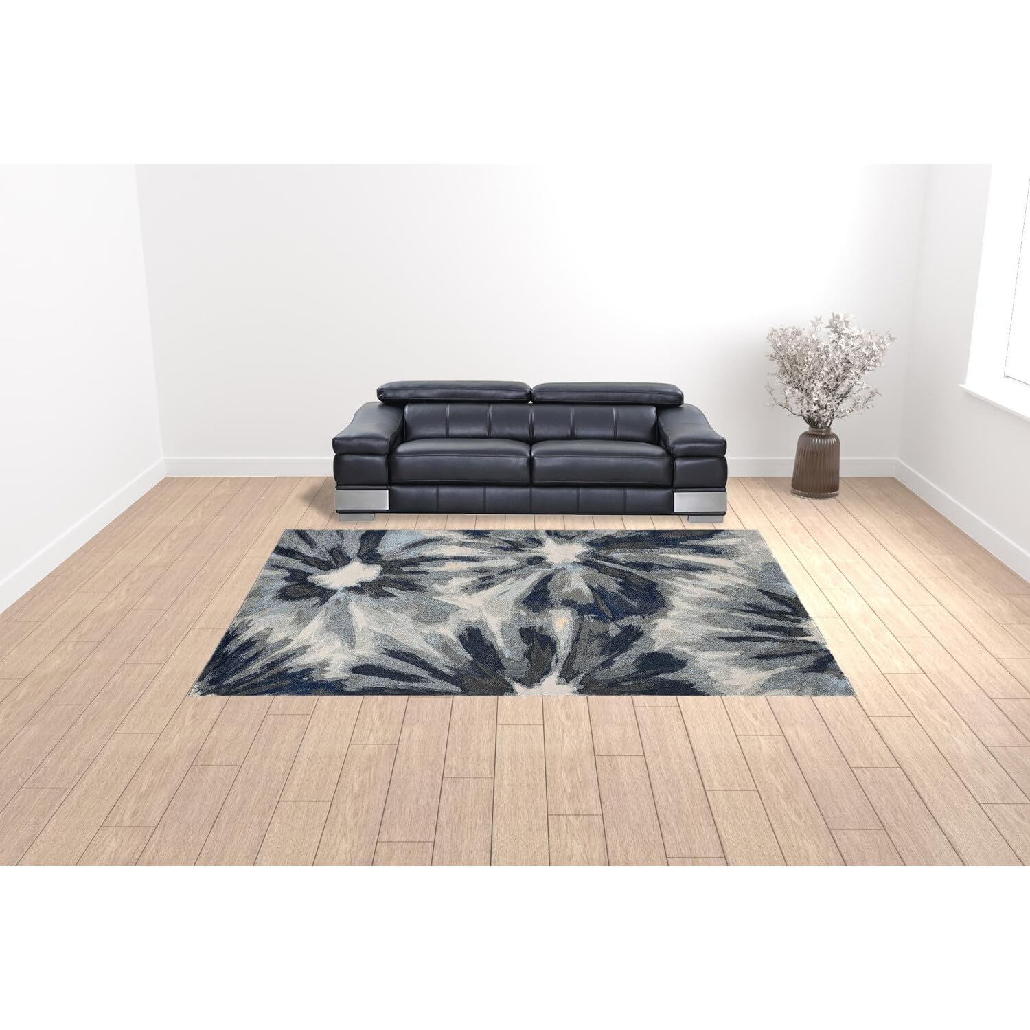 HomeRoots 10' X 13' Ivory Blue Area Rug