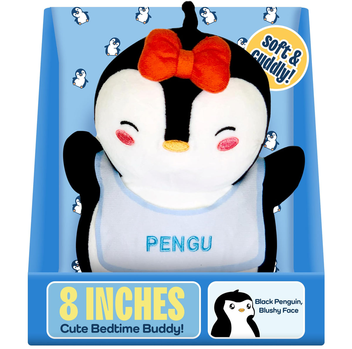 Pudgy Pillows - 8 Inch Penguin Pillow Plush Animal Toy - Stuffed Plushy For Kids - Cute Plushie, Animal Pillow For Bedtime Cuddl
