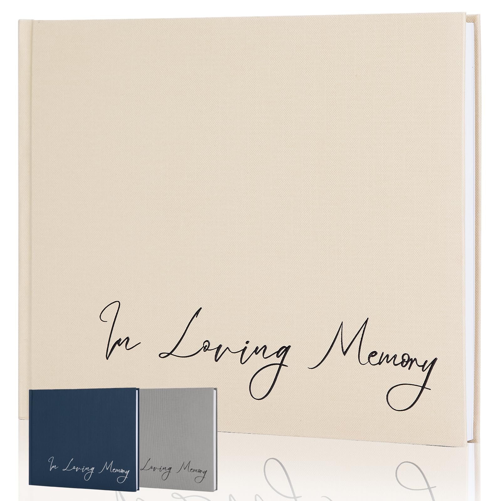 Braveriky Funeral Guest Book, Oxford Hardcover Guest Sign in Book for Celebration of Life Memorial Service, 10x8 Guestbook with 