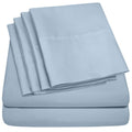Queen Sheets Blue Misty - 6 Piece 1500 Supreme Collection Fine Brushed Microfiber Deep Pocket Queen Sheet Set Bedding - 2 Extra