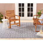 Nicole Miller New York Patio Country Danica Transitional Geometric Indoor/Outdoor Area Rug, Blue/Grey, 9'2'X12'5'