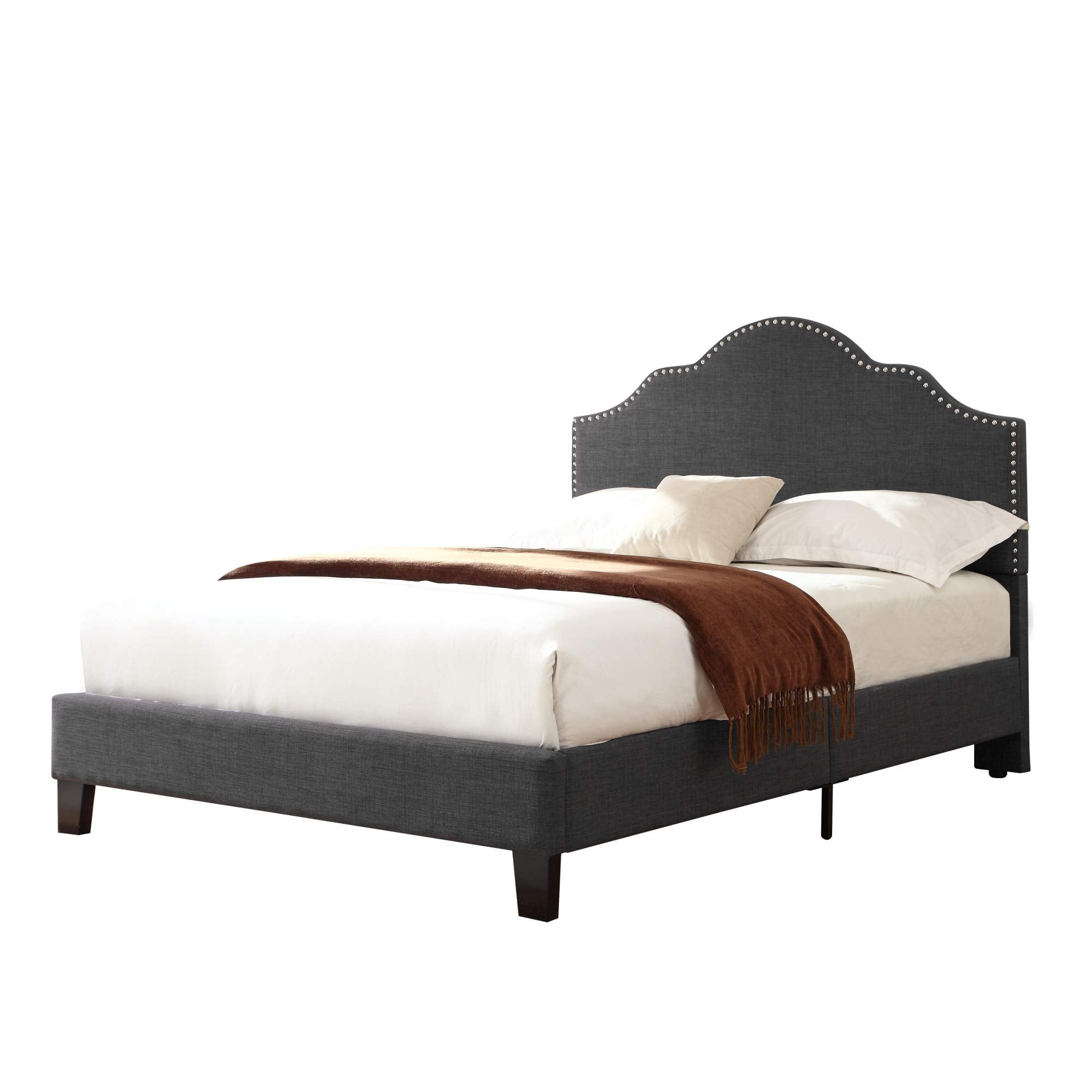 Wallace & Bay Kirby Upholstered Bed with Nailhead - Thumbnail 2