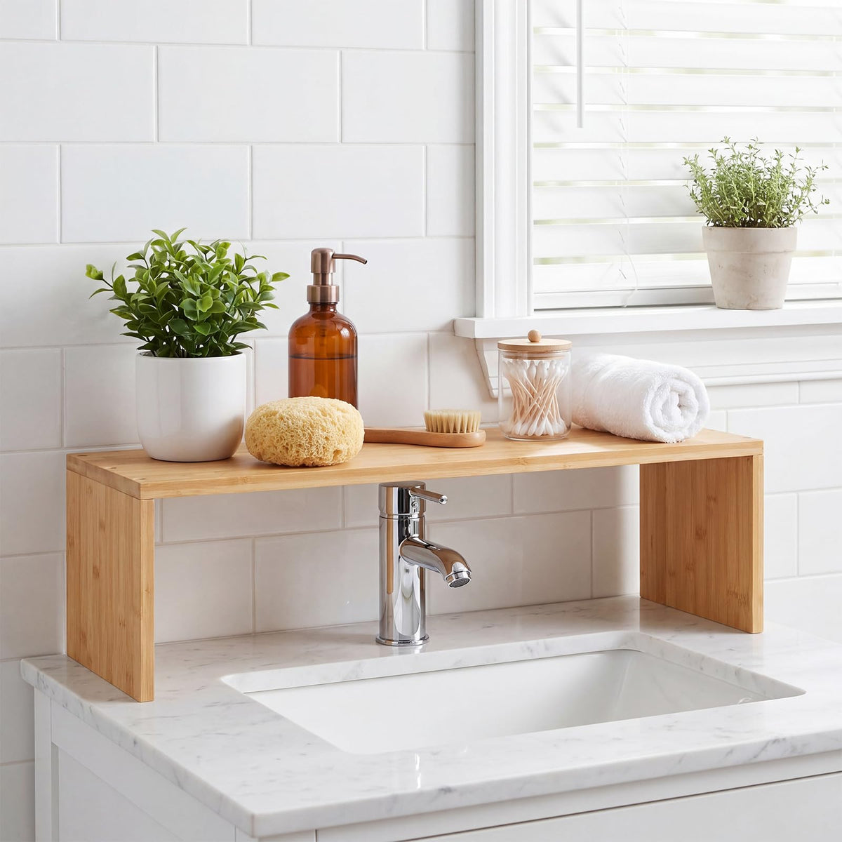 Bamboo over the Sink Shelf, 29.92 x 7.87 x 10.04 Inches, Bamboo Color