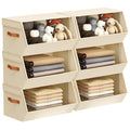 Stackable Closet Organizers and Storage Bins, Open Front Closet Shelf Organizer System With Steel Frame, Clothes Storage Basket 
