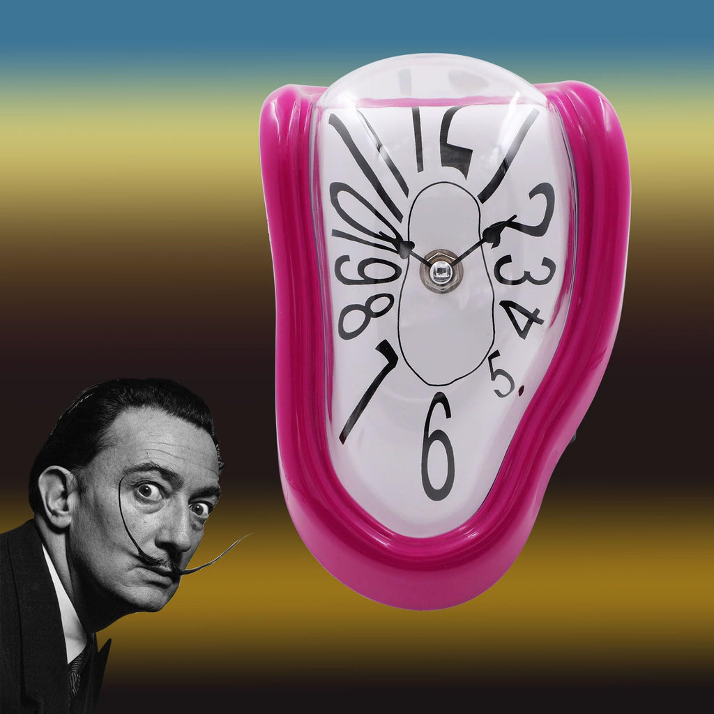 Farever Melting Clock, Salvador Dali Watch Melted Clock For Decorative Home Office Shelf Desk Table Funny Creative Gift, Rome Pu