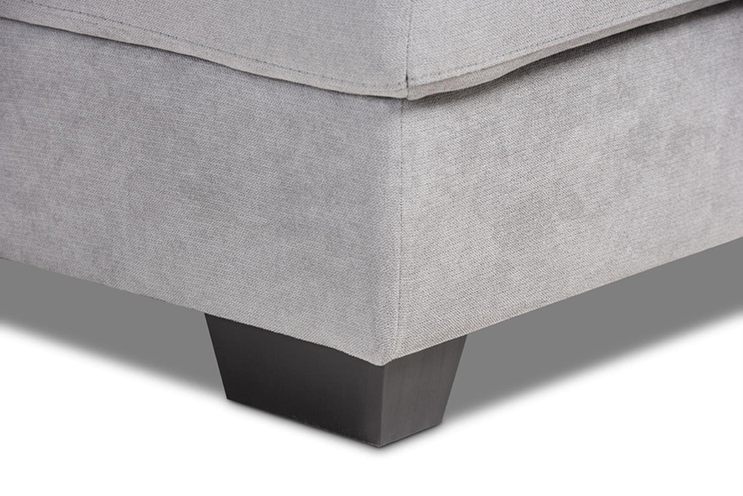 Baxton Studio Langley Light Grey Sectional Sofa with Left Facing Chaise