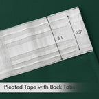 Miulee Christmas Hunter Green Back Tab Blackout Curtains 102 Inch Long 2 Panels Set For Living Room Bedroom, Rod Pocket/Pinch Pleated Thermal Insulated Room Darkening Floor To Ceiling Window Drapes