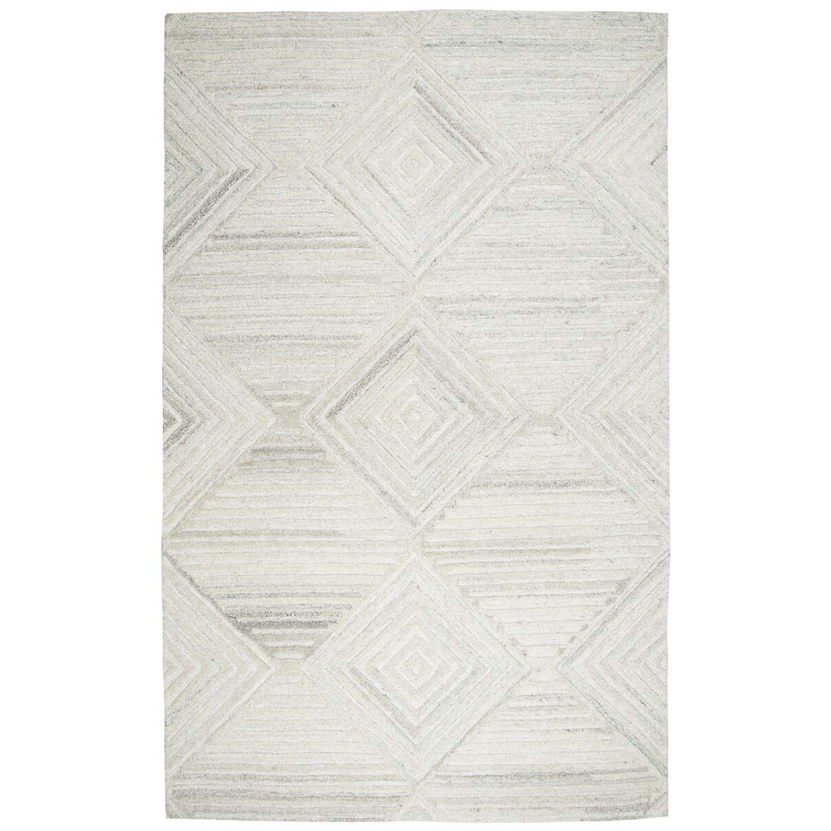 Rizzy Home Alora Decor Makalu 9' X 12' Geometric/Solid Ivory/Natural Hand-Tufted Area Rug