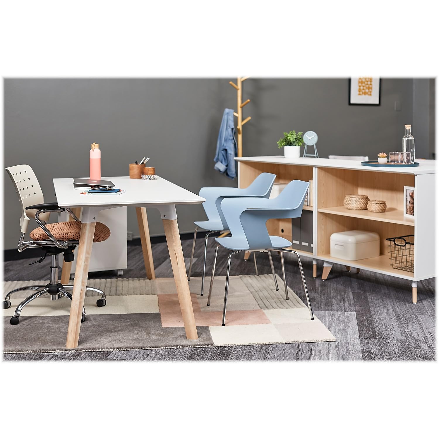 Safco Resi 60-Inch Table Desk, Maple/White (Resdes3060) (Resdes3060Wh)