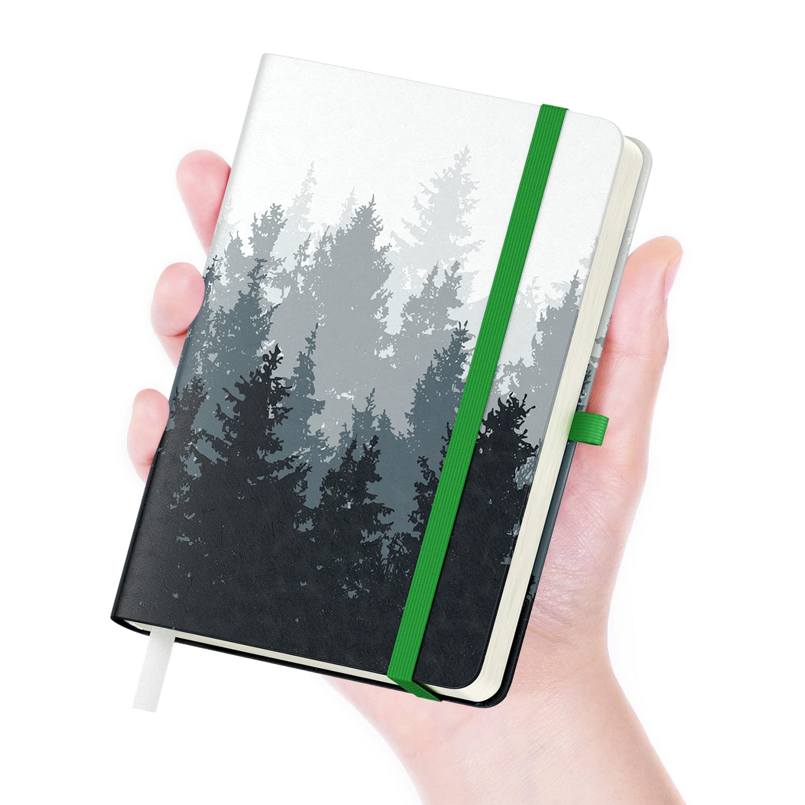 Huamxe Small Notebook, Mini Pocket Notebook Journal A6 5.7' X 3.9', Leather Hardcover With Pen Holder, 160 Thick Papers, Cute