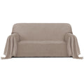 Purefit Geometric Jacquard Throw Sofa Cover - Textured Soft Washable Decorative Couch Covers For 3 Cushion Couch, Throw Cover With Tassels Furniture Protector For Pets, Kids (Medium, Camel)