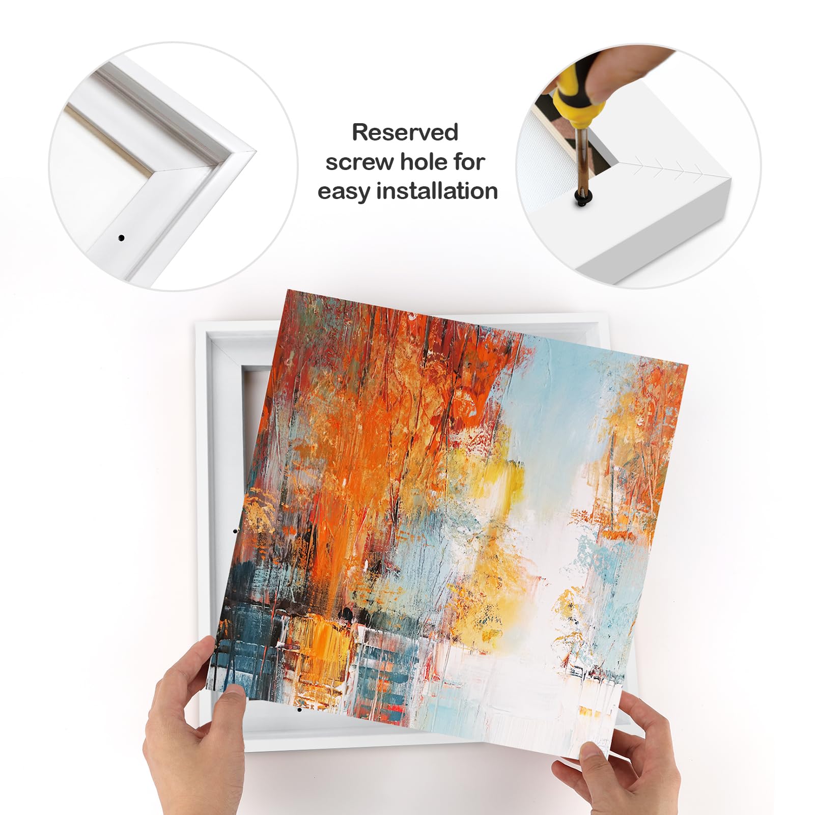 Folkor Floater Frame For 11X14 Canvas Paintings With 0.6-0.9    Deep, 2 Pack Canvas Floating Frame For Oil Paintings Art Prints