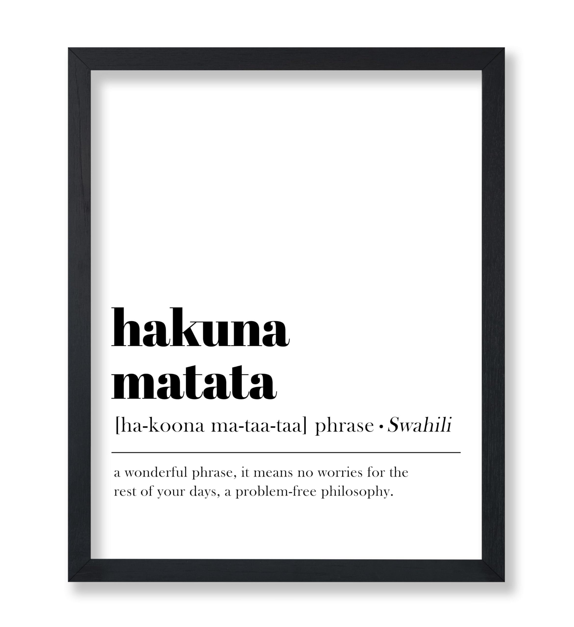 Poster Master Typography Poster - Dictionary Print - Hakuna Matata Definition, Wonderful Phrase, No Worries, Funny, Motivational