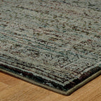HomeRoots 510012 10 x 13 ft. Blue & Purple Oriental Power Loom Stain Resistant Rectangle Area Rug