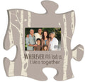 P. Graham Dunn Wherever Our Path Leads Us Grey 12 x 12 Wall Hanging Wood Puzzle Piece Photo Frame