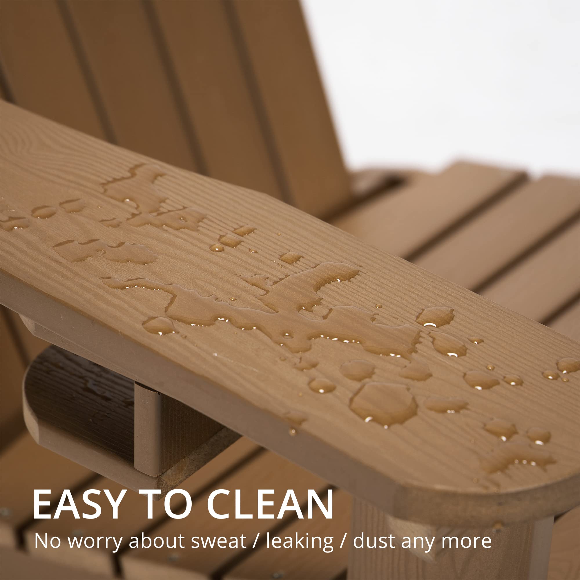 Lue Bona Poly Lumber Adirondack Chairs Set Of 8, Brown Adirondack Chairs With Cup Holder, 350Lbs Modern Adirondack Chair Weather Resistant, Plastic Patio Adirondack Chair For Fire Pit, Backyard