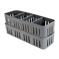 Simplify 2 Pack 4 Compartment Stackable Bin with Adjustable Dividers | Drawer Organizer | Storage Basket | Good for Office | Des
