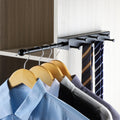BaiNong Valet Rod for Closets Pull Out 13 Black with 7 Hooks