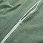 Lovque Duvet Cover Full Size, 100% Washed Cotton Linen Like Bedding Set With Zipper Closure (No Comforter), 80X90 Inches, Mint G