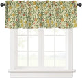 Shelifestyle Vintage Floral Window Valance Curtain, William Morris Retro Pomegranate Boho Flower Botanical Plant Window Treatmen