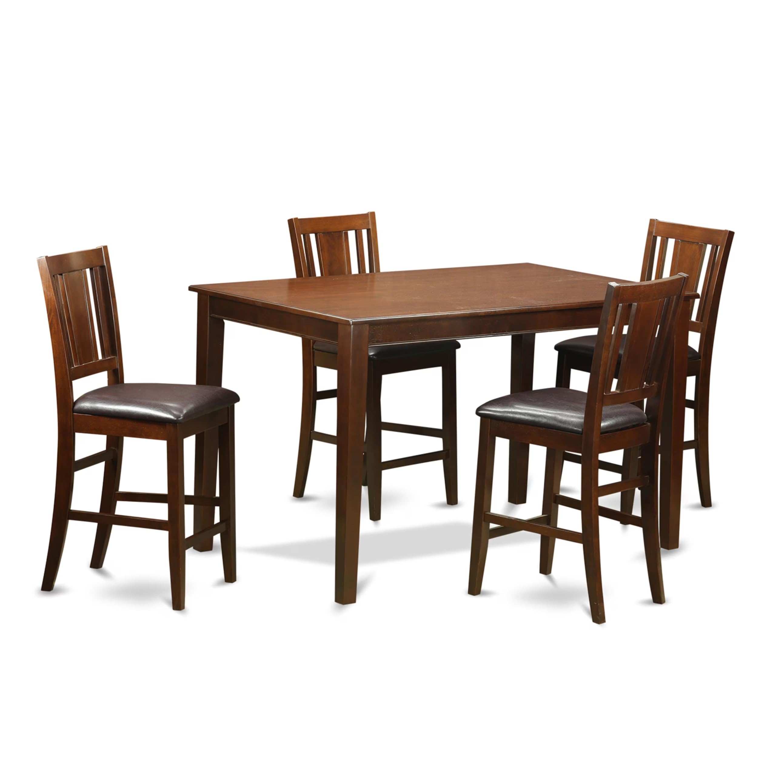 East West Furniture DUBU5H-MAH-LC 5 Piece Counter Height Pub Set