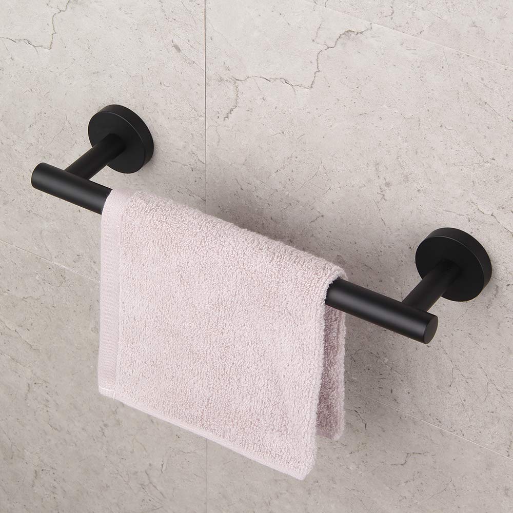 Bathroom Hardware Accessories Sets Black Matte Sus304 Stainless Steel Bath Shower Set 3-Pieces(Robe Hook Toilet Paper Holder Tow