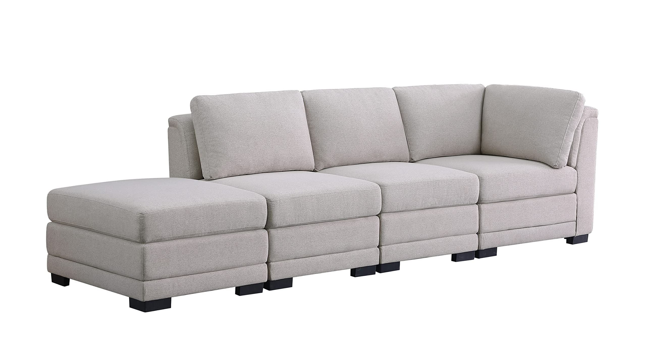 Lilola Home Kristin Reversible Sofa with Ottoman - Thumbnail 2