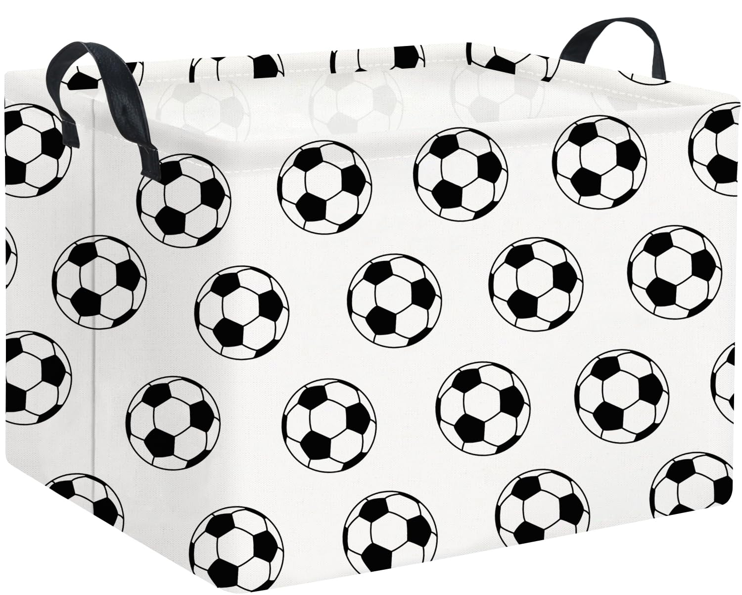 TIBAOLOVER Rectangular Soccer Basket Kids Baby Storage Basket Cute Kids Toy Storage Bin Organizer Shelf Book Room Decor(Soccers)