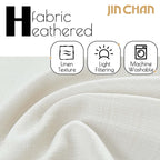 Jinchan Ivory Curtains For Living Room Bedroom Linen Textured Curtains 84 Inches Long Farmhouse Country Curtains Casual Weave Ba