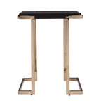 SEI Furniture Barcia Side Table, Standard, Black, Champagne