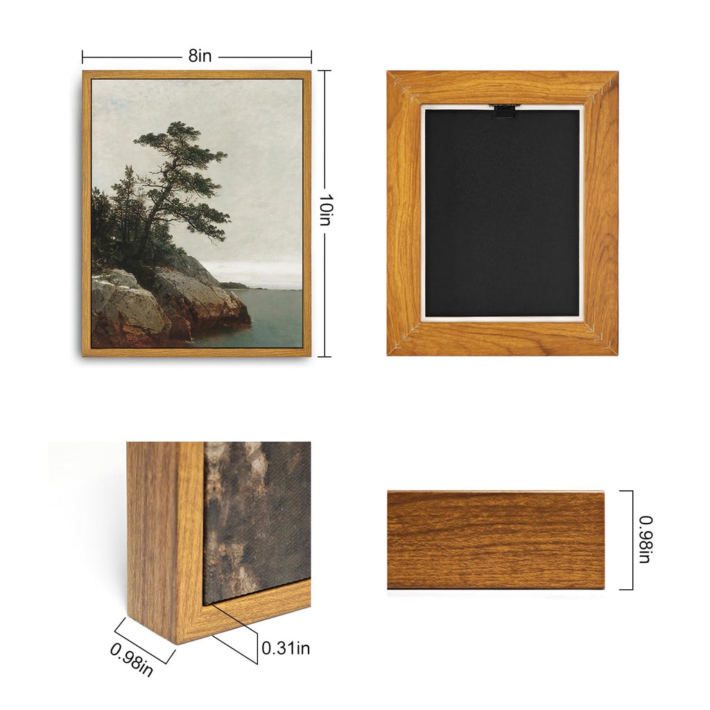 Roslynity Framed Canvas Wall Art Vintage Print Paintings The Old Pine Landscape Rustic Tree Nature Retro Aesthetic Antique Artwo