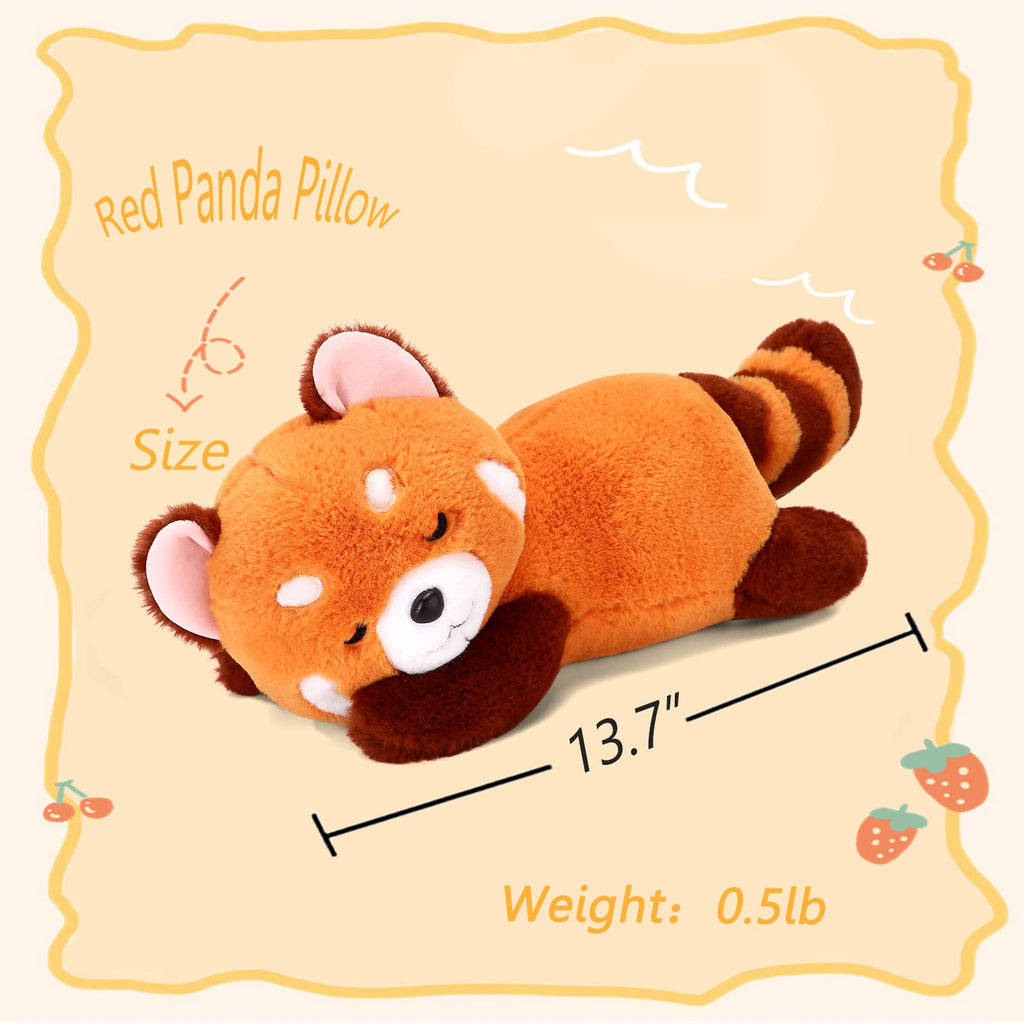 Red Panda Stuffed Animal Pillow Cute Red Panda Plush Toy Panda Plushie Gift For Girlfriend Kids Birthday 13.7' Red Panda Pillow