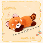 Red Panda Stuffed Animal Pillow Cute Red Panda Plush Toy Panda Plushie Gift For Girlfriend Kids Birthday 13.7' Red Panda Pillow