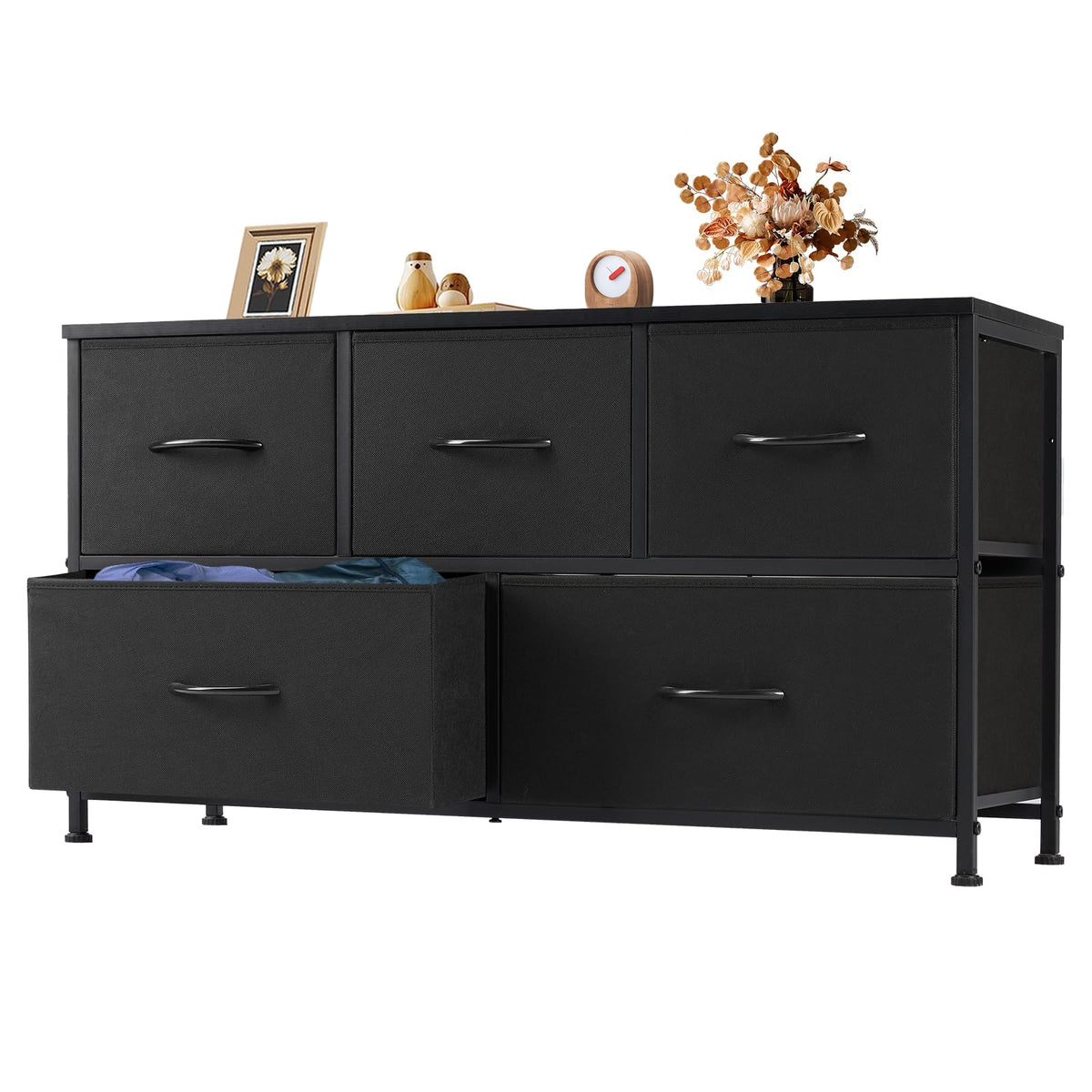 Sweetcrispy 5 Drawers Dresser for Bedroom, Kidsroom Furniture, Small Chest Tower, Storage Organizer Units for Clothing, Closet, 
