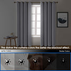 Homeideas 2 Panels Greyish White Faux Silk Curtains White Blackout Curtains For Bedroom 52 X 108 Inch Room Darkening Satin Drape