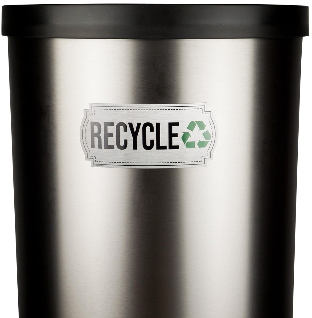 Recycle And Trash Magnets For Kitchen Cans And Recycling Bins, Dual Trash And Recycle Magnet For Garbage Can Logo Symbol, 2 Magn