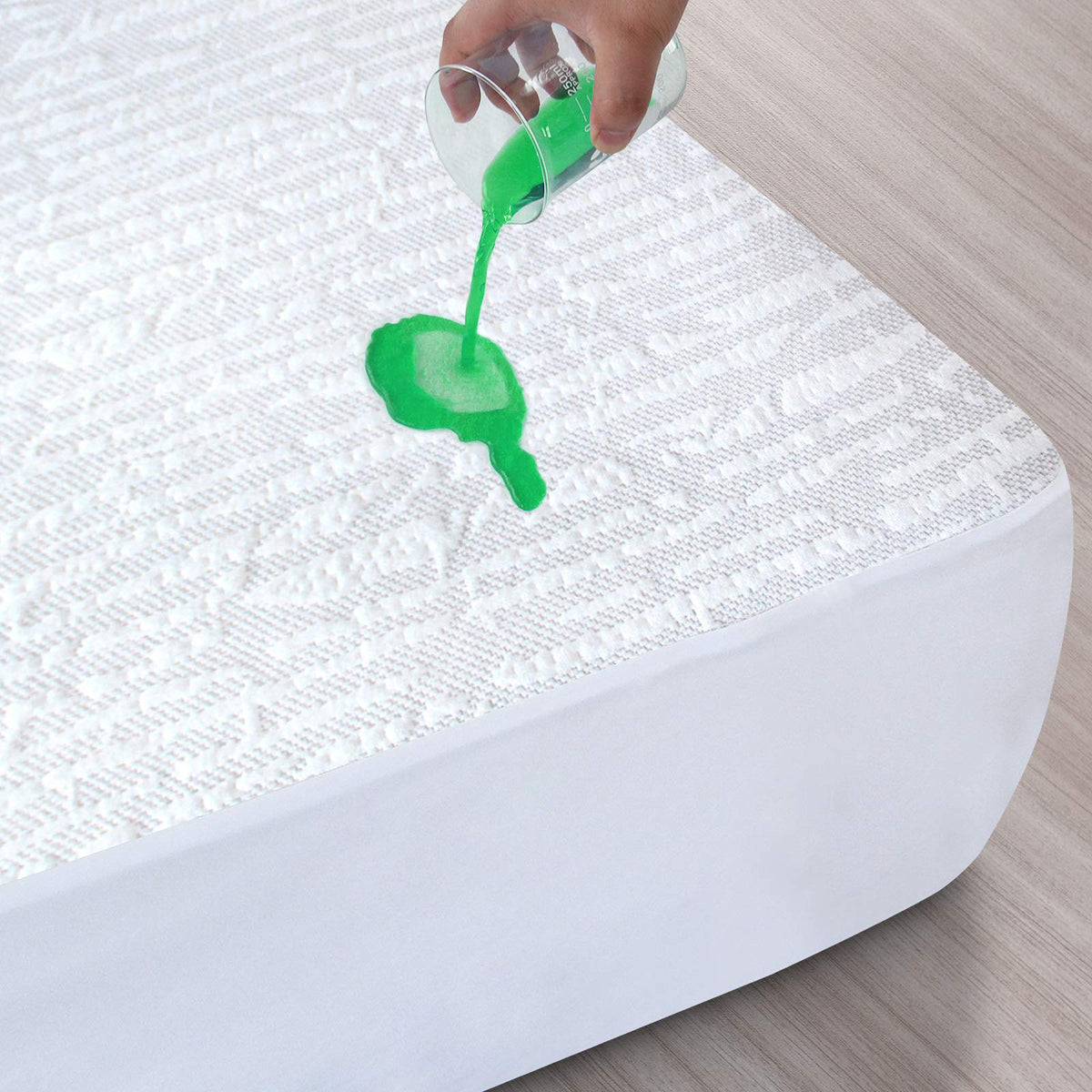 Twin Mattress Protector Waterproof, Ultra Soft Viscose Made From Bamboo 3D Air Fabric, Mattress Pad Cover Twin, Fitted Up To 18