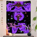 Yeoiat Wall Art Tapestry for Bedroom (Purple, 44x60 inches), Anime Themed, Aesthetic Tapestries, Trippy Room Decor