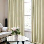 Deconovo Blackout Curtains – Room Darkening, Noise-Reducing, Thermal Insulated – Energy-Efficient Window Treatment For Bedroom, Living Room & Home Office – 2 Panels, Beige, 70W X 108L Inch
