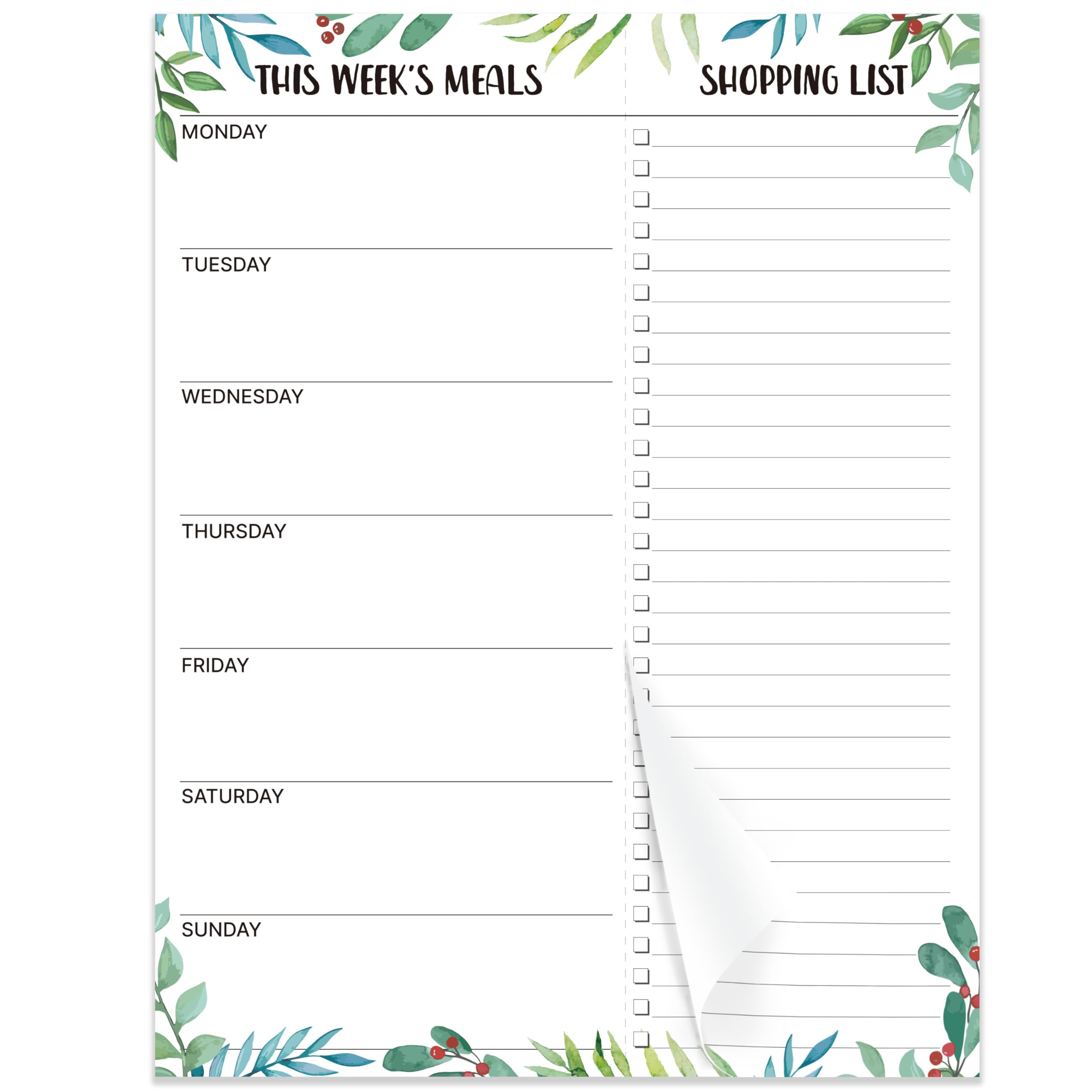 Weekly Meal Planner - Undated Magnetic Notepads With Grocery List, 7' X 9',52 Weeks, Meal Planning Pad For Refrigerator Door W