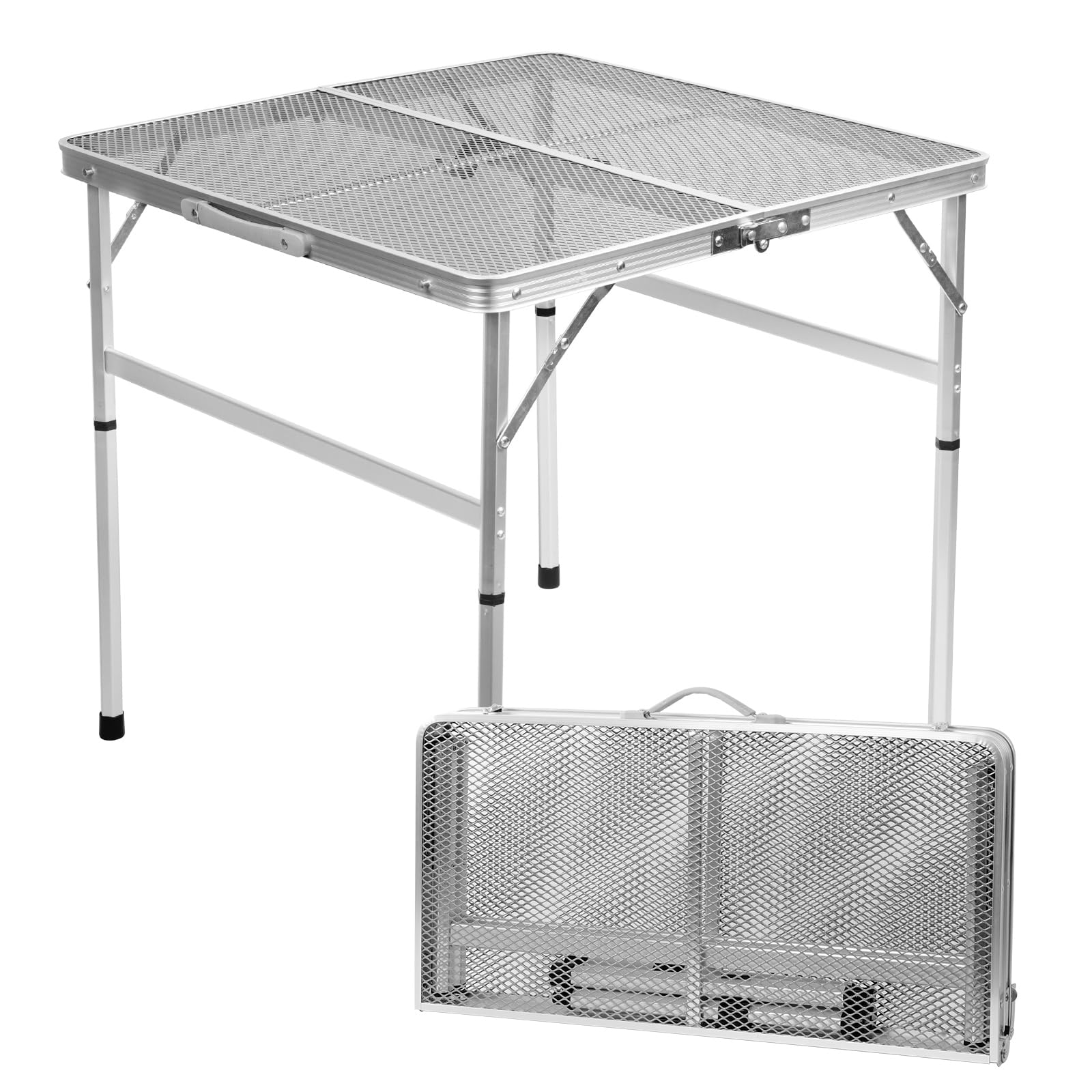 E EASTSTORM Square Folding Table, Easy for Storage, Compact and Portable Picnic Table for Grill, Outdoor Camping, Garden, Patio,