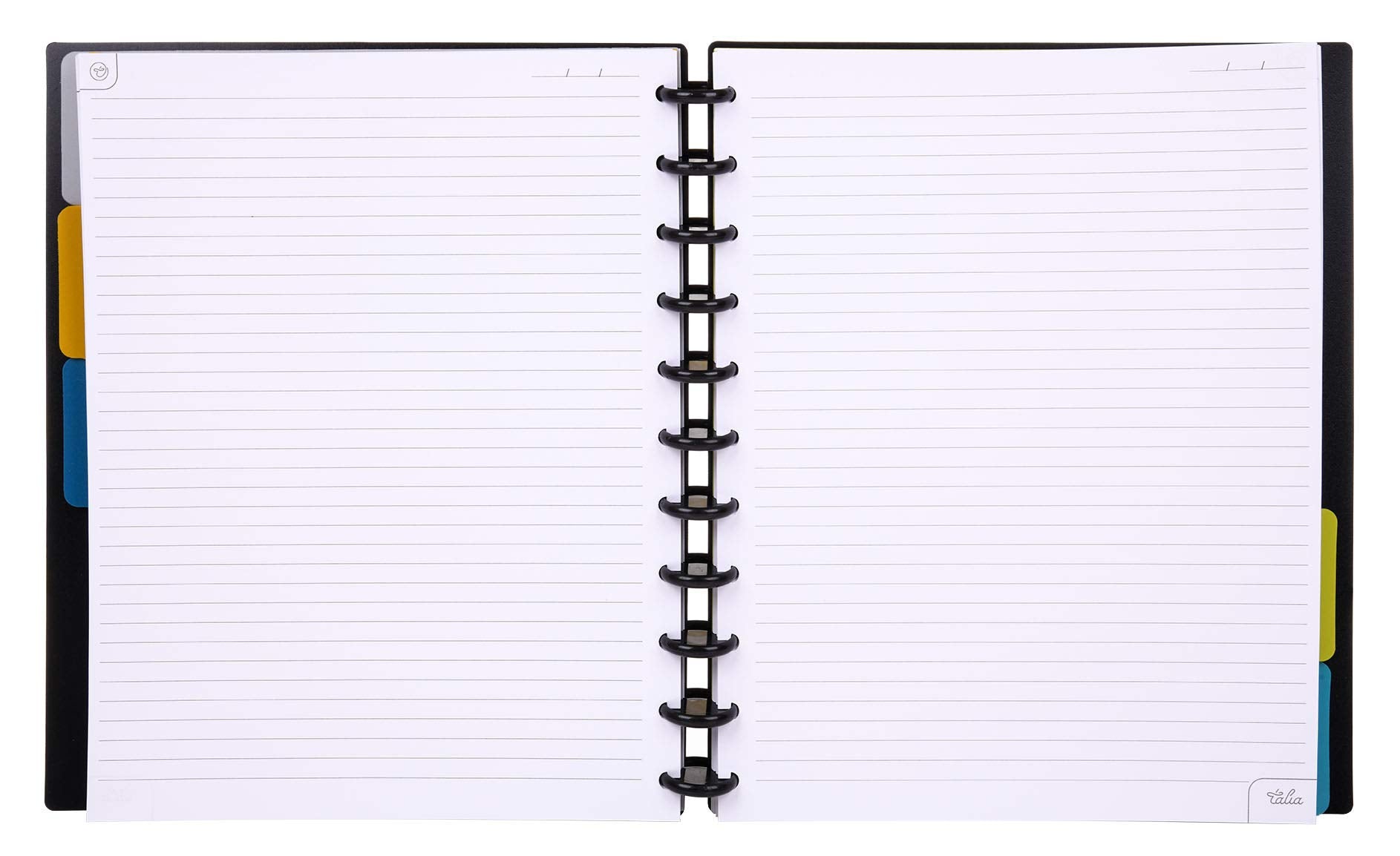 Talia Discbound Notebooks, Planner, Customizable, (Black W/Black Discs, Junior (5.5In X 8.5In))
